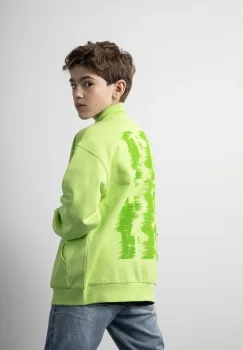 Coccodrillo hanorac de bumbac pentru copii culoarea verde, cu gluga, cu imprimeu, X-RAY VISION BOY JUNIOR imagine