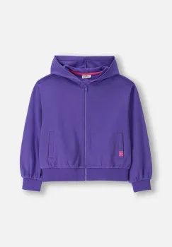 Coccodrillo hanorac de bumbac pentru copii culoarea violet, cu gluga, cu imprimeu, EVERYDAY GIRL A imagine