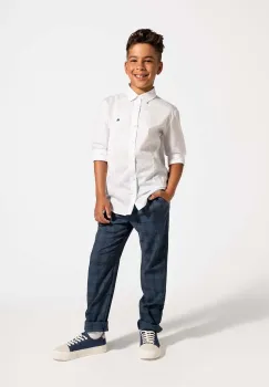 Coccodrillo pantaloni copii culoarea albastru marin, modelator, BACK TO SCHOOL BOY imagine