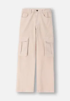 Coccodrillo pantaloni copii culoarea bej, uni, ACADEMY GIRL JUNIOR imagine