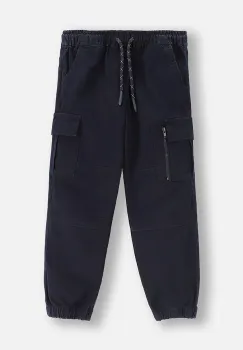Coccodrillo pantaloni copii culoarea bleumarin, uni, CITY BUILDER BOY KIDS imagine