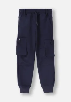 Coccodrillo pantaloni copii culoarea bleumarin, uni, CITY BUILDER BOY KIDS imagine