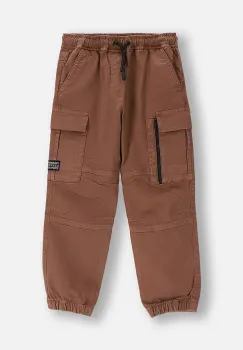 Coccodrillo pantaloni copii culoarea maro, uni, X-RAY VISION BOY KIDS imagine