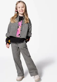 Coccodrillo pantaloni copii culoarea negru, modelator, REBEL GIRL KIDS imagine