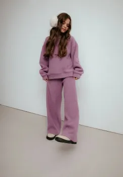 Coccodrillo pantaloni copii culoarea violet, uni, WINTER COSY GRIL JUNIOR imagine