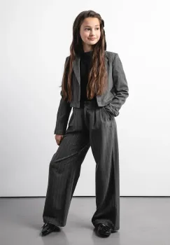 Coccodrillo pantaloni culoarea gri, BACK TO SCHOOL GIRL imagine