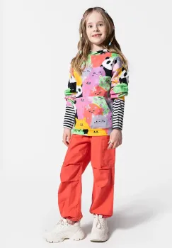 Coccodrillo pantaloni culoarea portocaliu, REBEL GIRL KIDS imagine