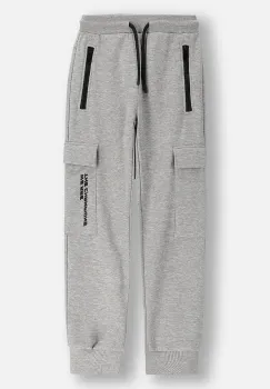Coccodrillo pantaloni de bumbac pentru copii culoarea gri, uni, CITY RACING BOY JUNIOR imagine