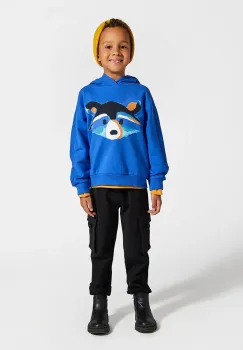 Coccodrillo pantaloni de bumbac pentru copii culoarea negru, uni, FOREST FRIENDS KIDS imagine