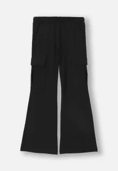 Coccodrillo pantaloni de bumbac pentru copii culoarea negru, uni, RAVE GIRL JUNIOR imagine