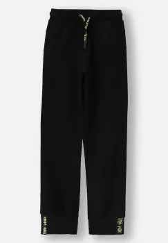 Coccodrillo pantaloni de bumbac pentru copii culoarea negru, uni, SPORTS BOY JUNIOR imagine