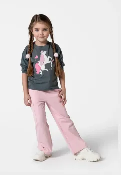 Coccodrillo pantaloni de trening culoarea roz, NOSTALGIC MEADOW GIRL KIDS imagine