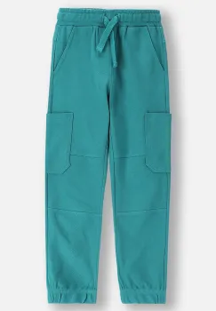 Coccodrillo pantaloni de trening culoarea turcoaz, uni, DRAGONS BOY KIDS imagine