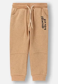Coccodrillo pantaloni de trening din bumbac pentru bebelusi culoarea maro, uni, BUDDIES BOY NEWBORN imagine