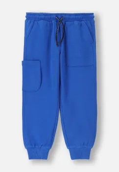 Coccodrillo pantaloni de trening din bumbac pentru copii CITY BUILDER BOY KIDS culoare albastru, uni imagine