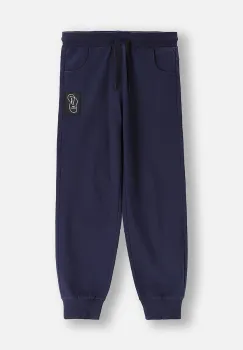 Coccodrillo pantaloni de trening din bumbac pentru copii culoarea bleumarin, uni, EVERYDAY BOY A imagine