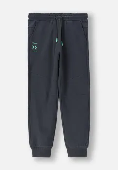 Coccodrillo pantaloni de trening din bumbac pentru copii culoarea gri, cu imprimeu, EVERYDAY BOY A imagine