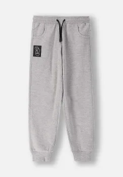 Coccodrillo pantaloni de trening din bumbac pentru copii culoarea gri, uni, EVERYDAY BOY A imagine