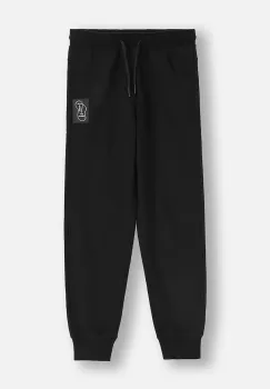 Coccodrillo pantaloni de trening din bumbac pentru copii culoarea negru, uni, EVERYDAY BOY A imagine
