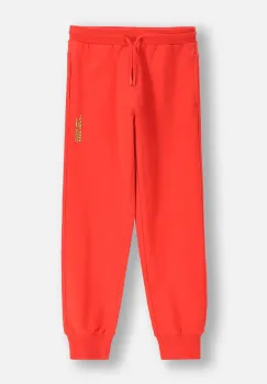 Coccodrillo pantaloni de trening din bumbac pentru copii culoarea rosu, neted, EVERYDAY BOY imagine