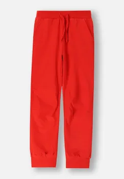 Coccodrillo pantaloni de trening din bumbac pentru copii culoarea rosu, uni, EVERYDAY GIRL A imagine