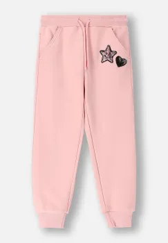 Coccodrillo pantaloni de trening din bumbac pentru copii culoarea roz, uni, CRAFT PUNK GIRL KIDS imagine