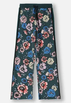 Coccodrillo pantaloni de trening din bumbac pentru copii culoarea verde, cu imprimeu, FABOLOUS GIRL JUNIOR imagine