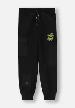 Coccodrillo pantaloni de trening din bumbac pentru copii SPORTS BOY JUNIOR culoare negru, uni imagine