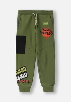 Coccodrillo pantaloni de trening din bumbac pentru copii SPORTS BOY KIDS culoare verde, cu model imagine