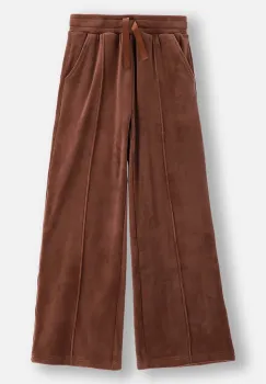 Coccodrillo pantaloni de trening din velur culoarea maro, uni, CRAFT PUNK GIRL JUNIOR imagine