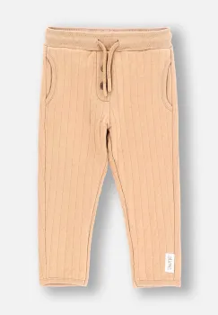 Coccodrillo pantaloni de trening pentru copii culoarea bej, neted, SMILE BOY NEWBORN imagine