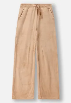 Coccodrillo pantaloni de trening pentru copii culoarea bej, uni, WINTER COSY GRIL JUNIOR imagine