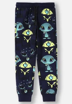 Coccodrillo pantaloni de trening pentru copii culoarea bleumarin, cu imprimeu, COSMIC RAVE BOY KIDS imagine