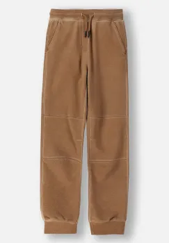 Coccodrillo pantaloni de trening pentru copii culoarea maro, uni, YETI BOY JUNIOR imagine