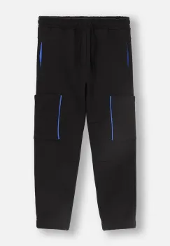 Coccodrillo pantaloni de trening pentru copii culoarea negru, neted, FOREST FRIENDS KIDS imagine