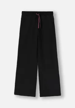 Coccodrillo pantaloni de trening pentru copii culoarea negru, uni, EVERYDAY GIRL A imagine