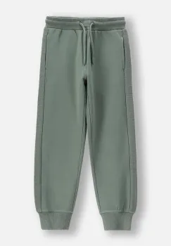 Coccodrillo pantaloni de trening pentru copii culoarea verde, neted, SAGE TIME BOY KIDS imagine