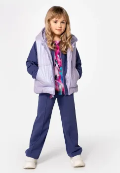 Coccodrillo pantaloni de trening pentru copii culoarea violet, neted, COSMIC GIRL KIDS imagine