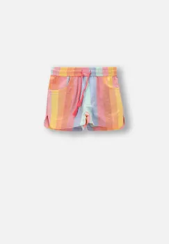 Coccodrillo pantaloni scurti cu imprimeu, talie reglabila, TROPICAL STORY GIRL KIDS imagine