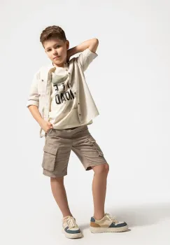 Coccodrillo pantaloni scurti culoarea bej, WILD SAFARI BOY JUNIOR imagine