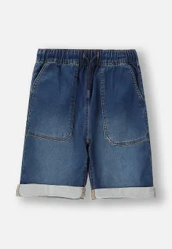 Coccodrillo pantaloni scurti culoarea bleumarin, talie reglabila, JEANS COLLECTION BOY imagine