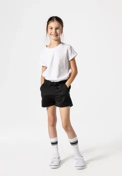 Coccodrillo pantaloni scurti din bumbac pentru copii culoarea negru, Basic Girl imagine