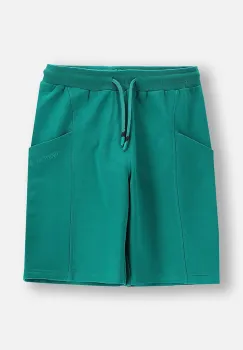 Coccodrillo pantaloni scurti din bumbac pentru copii culoarea verde, talie reglabila, TROPICAL STORY BOY JUNIOR imagine