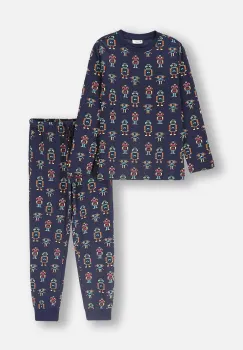 Coccodrillo pijamale de bumbac pentru copii culoarea albastru marin, modelator, PYJAMAS imagine