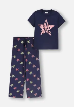 Coccodrillo pijamale de bumbac pentru copii culoarea gri, cu imprimeu, PYJAMAS imagine