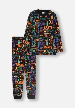 Coccodrillo pijamale de bumbac pentru copii culoarea negru, modelator, PYJAMAS imagine