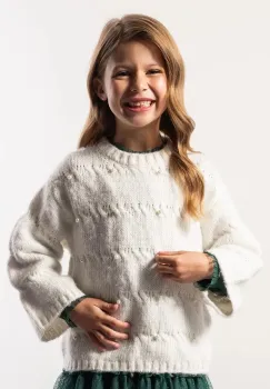 Coccodrillo pulover copii culoarea bej, ELEGANT PARTY GIRL imagine