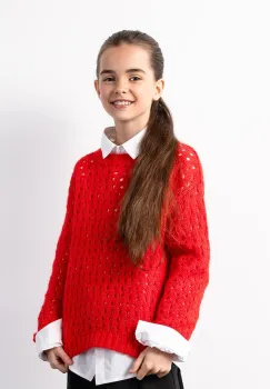 Coccodrillo pulover copii culoarea rosu, FABOLOUS GIRL JUNIOR imagine
