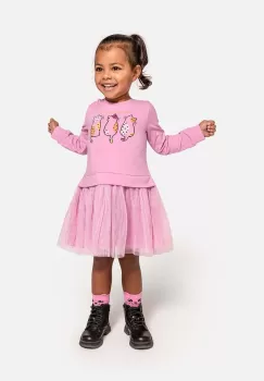 Coccodrillo rochie bebe culoarea roz, mini, evazati imagine