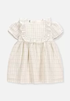 Coccodrillo rochie din bumbac pentru bebelusi culoarea bej, mini, evazati imagine